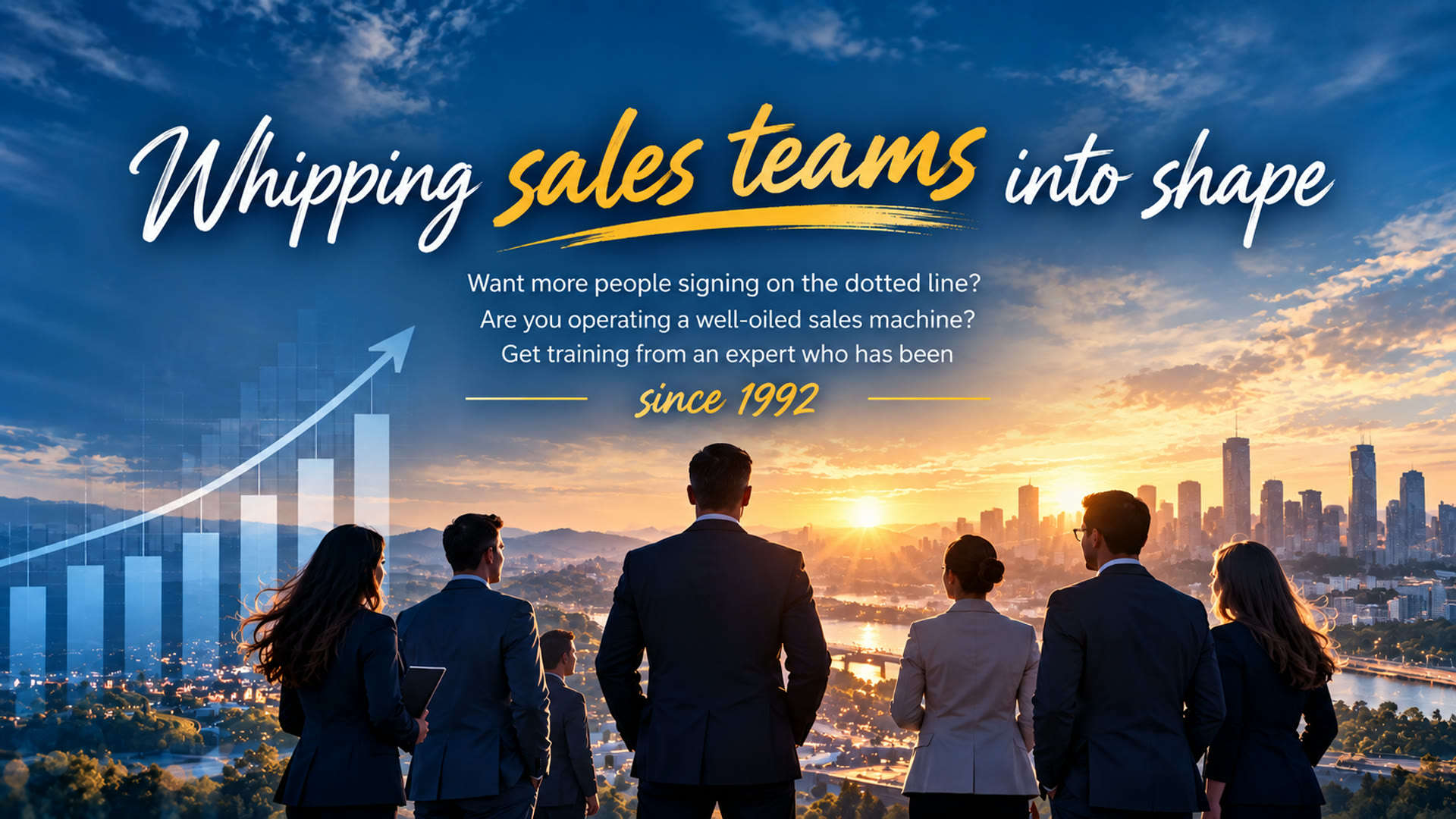Whipping sales teams into shape since 1992. Want more people signing on the dotted line? Are you operating a well-oiled sales machine? Get training from an expert.